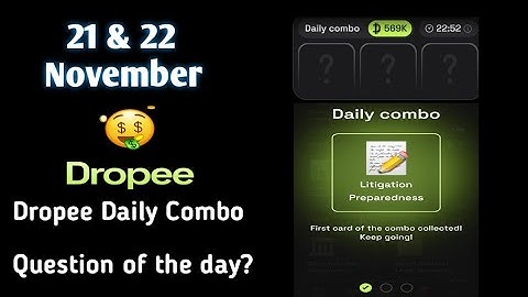 Dropee Daily combo card | Question of the day | 21  November