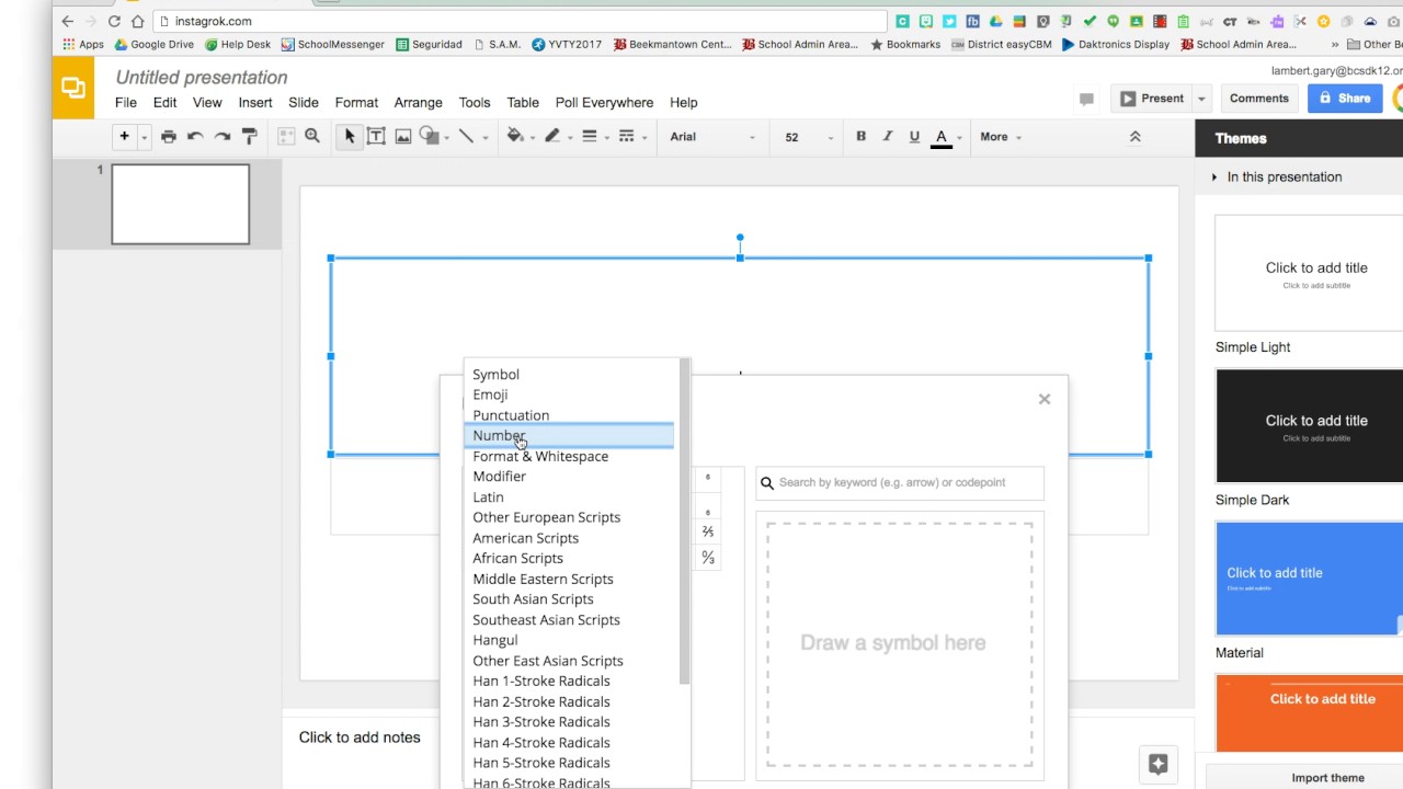 Inserting fractions into a Google Document