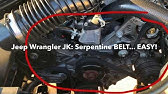 Jeep Wrangler 2007 - 2011 JK/JKU Pulleys and Serpentine Belt Replacement -  It's a Jeep World (DIY) - YouTube