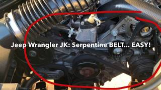 How to #Jeep #Wrangler: #Serpentine #Belt DIY  V6 - YouTube