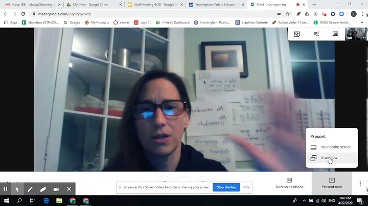 Sharing your screen during a Google Hangout