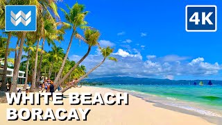 [4K]☀️MOST POPULAR BEACH IN PHILIPPINES 🇵🇭: White Beach in Boracay Island Full Walking Tour