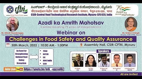 Webinar on "Challenges in Food Safety and Quality Assurance"