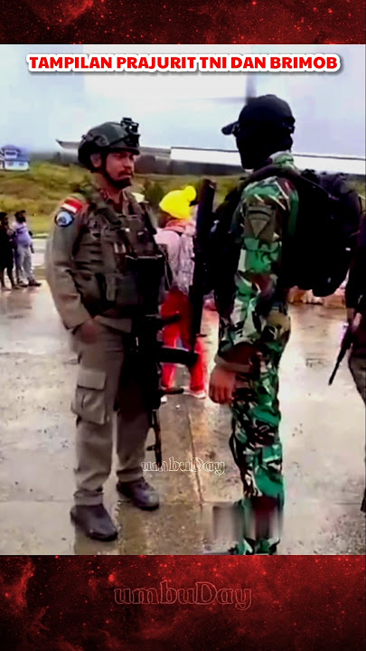 Tampilan sangar prajurit TNI dan brimob ketika saling berhadapan #tni #brimob #bravo