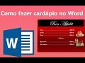 Como fazer cardápio no word