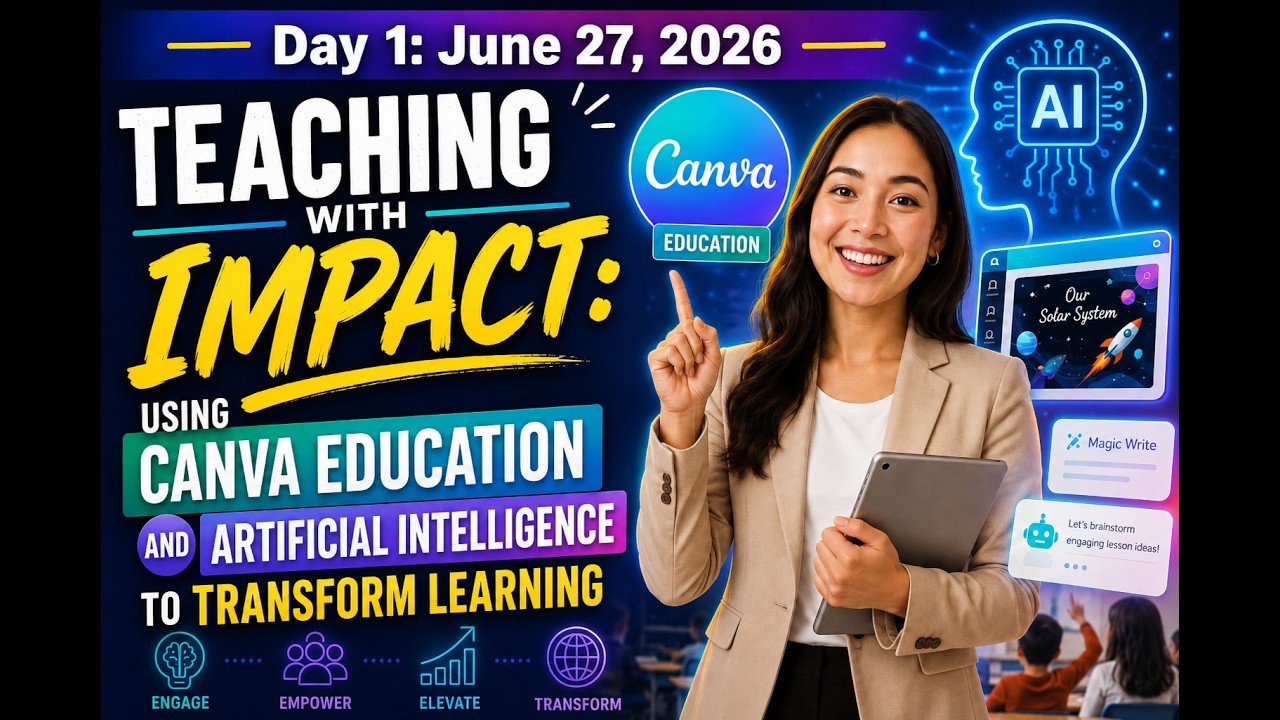 ⁣Day 1- Teaching with Impact: Using Canva Education and Artificial Intelligence to Transform Learning