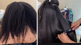 Natural Hair Silk Press and Cut | Cassandra Olivia
