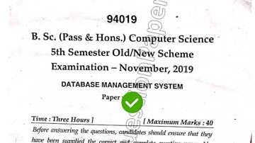 2019 Mdu BSc CS 5th Sem Database Management Question Paper