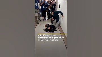 ICE officer slams woman to the ground at immigration court | AJ #shorts