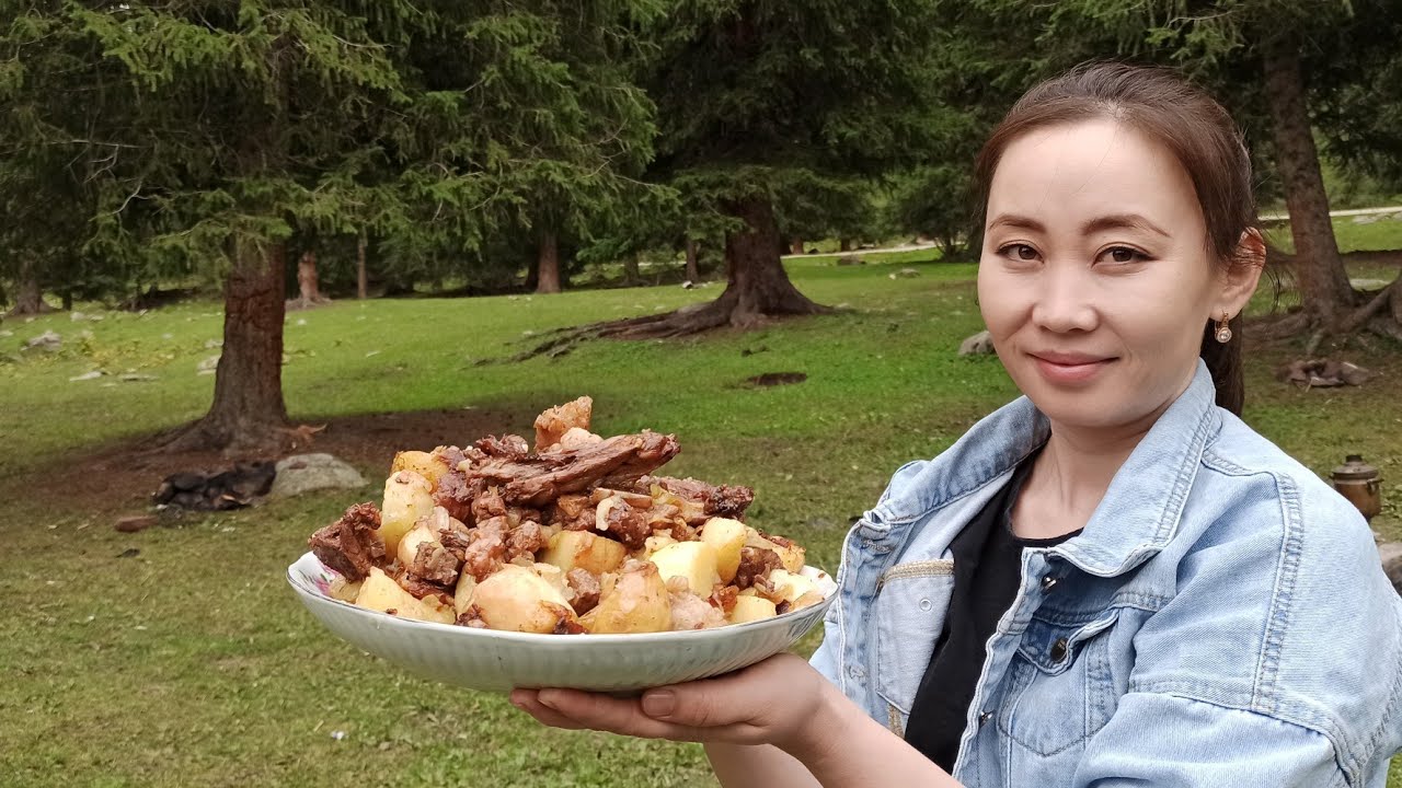 Куурдак жасоо. Каркыра жайлоосу.