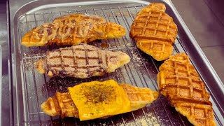 Croissant Waffle - Croffle With Various Toppings | Famous Korean Street Food