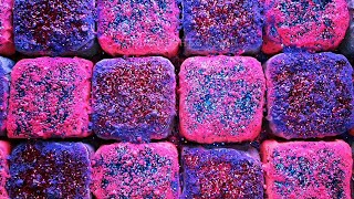 Pink & Blue Pasted Purple Blocks| Super Dusty, Crunchy & Soft| Please Subscribe💖 #oddlysatisfying
