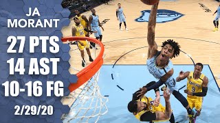 Ja Morant GOES OFF vs. Lakers and nearly puts AD on a ...