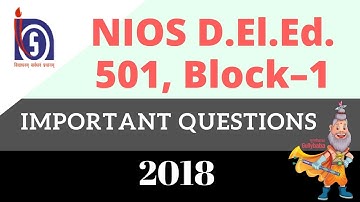 NIOS  D.EL.ED  501 BLOCK 1 IMPORTANT QUESTIONS 2018