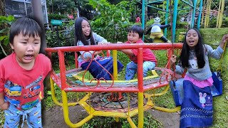 Vlog Liburan Keluarga Riska Ayunan, Perosotan Jungkat Jungkit Playground Seharian Jagain Bayi Nangis