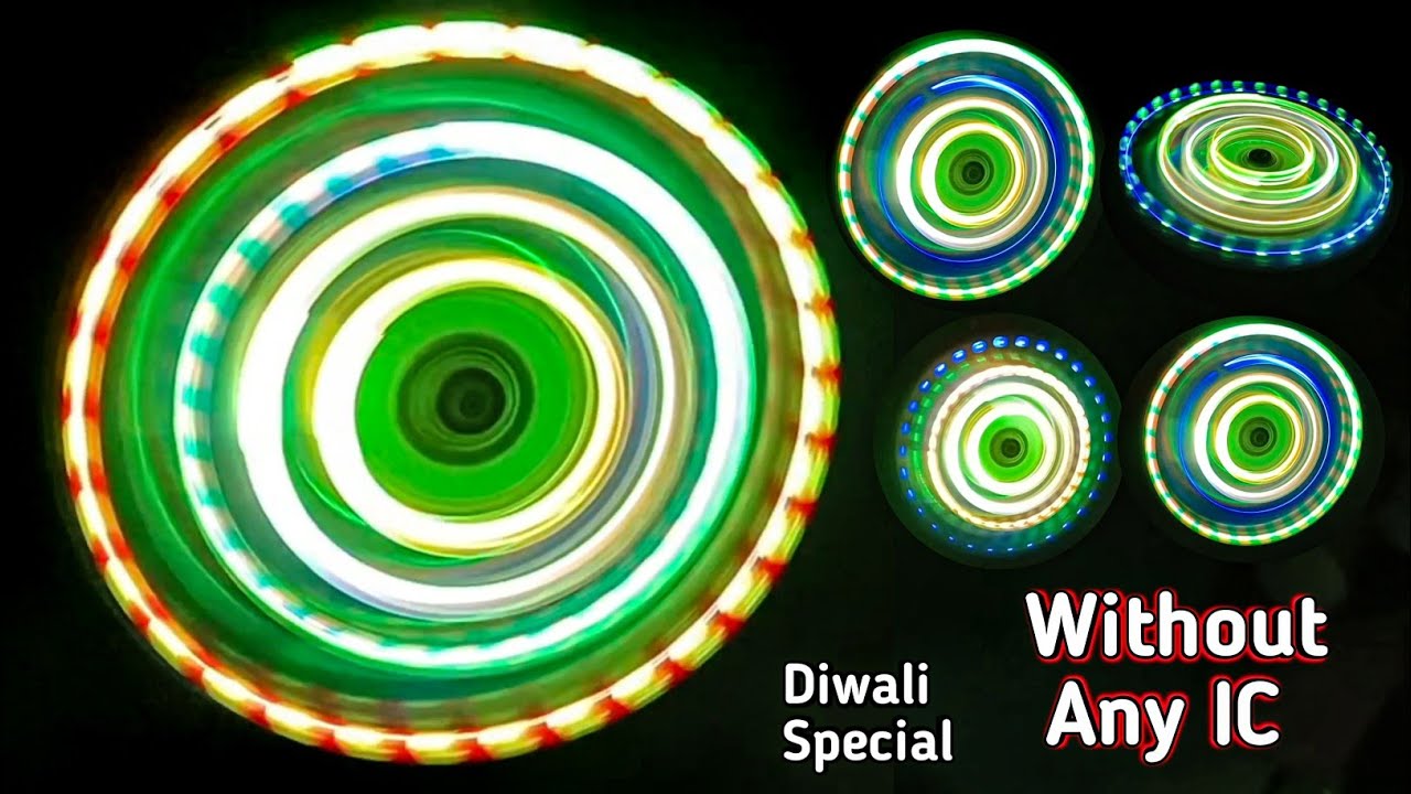Dc Motor घूमने वाला लाईट कैसे बनाएं | How To Make Rotating light Without Any IC | Diwali Special