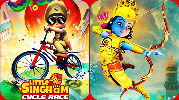 Little Singham Cycle Race vs Little Ram Gameplay 