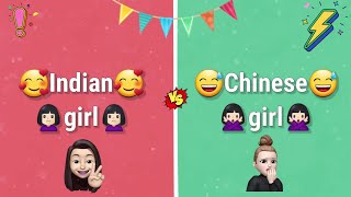 Indian girl vs Chinese girl 😘🤨 | Indian girl ki hairstyle vs Chinese girl ki hairstyle