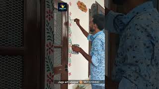 simple art painting on gate border wedding design #shorts