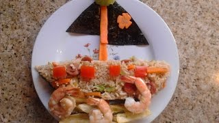 Como hacer almuerzo divertido para niños (Barco pirata)