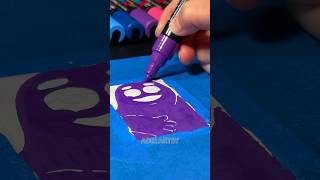 Drawing Grimace on a CARD with Posca Markers! #shorts