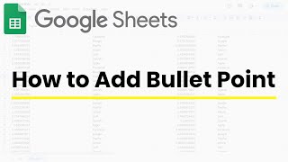 How to add a bullet point on Google Sheets (Apple Macbook) Guide