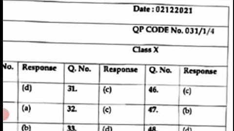 JSK/1 Class 10 Answer key QP Code no. 031/1/4 Anwer key of class 10th science exam answer keys