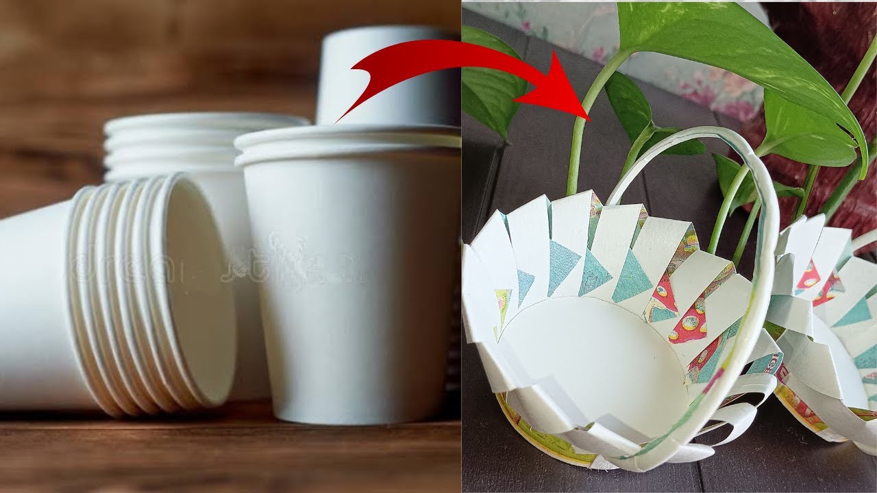 Very easy | Amazing DIY basket from paper cup | Paper Craft Ideas ...
