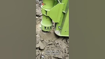 ‌Integrated rock drill and splitter breaks rock into pieces instantly