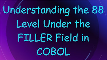 Understanding the 88 Level Under the FILLER Field in COBOL