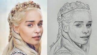 Discover The Magic Of Drawing Emilia Clarke with loomes Method Step By Step Guide