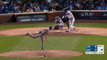 LAD@CHC: Bryant plates Schwarber with double to left