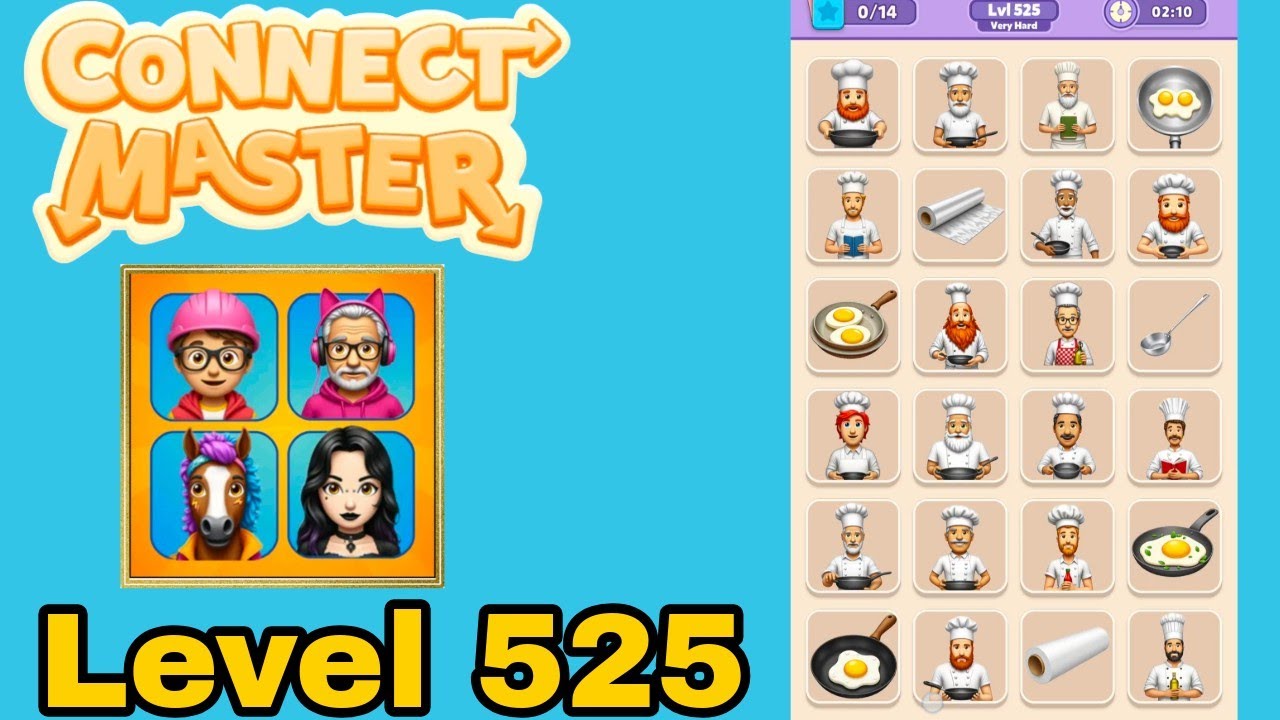 Connect master match puzzle level 525 solution walkthrough 