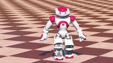 Circular gait in robot NAO by using the essential model (Webots)