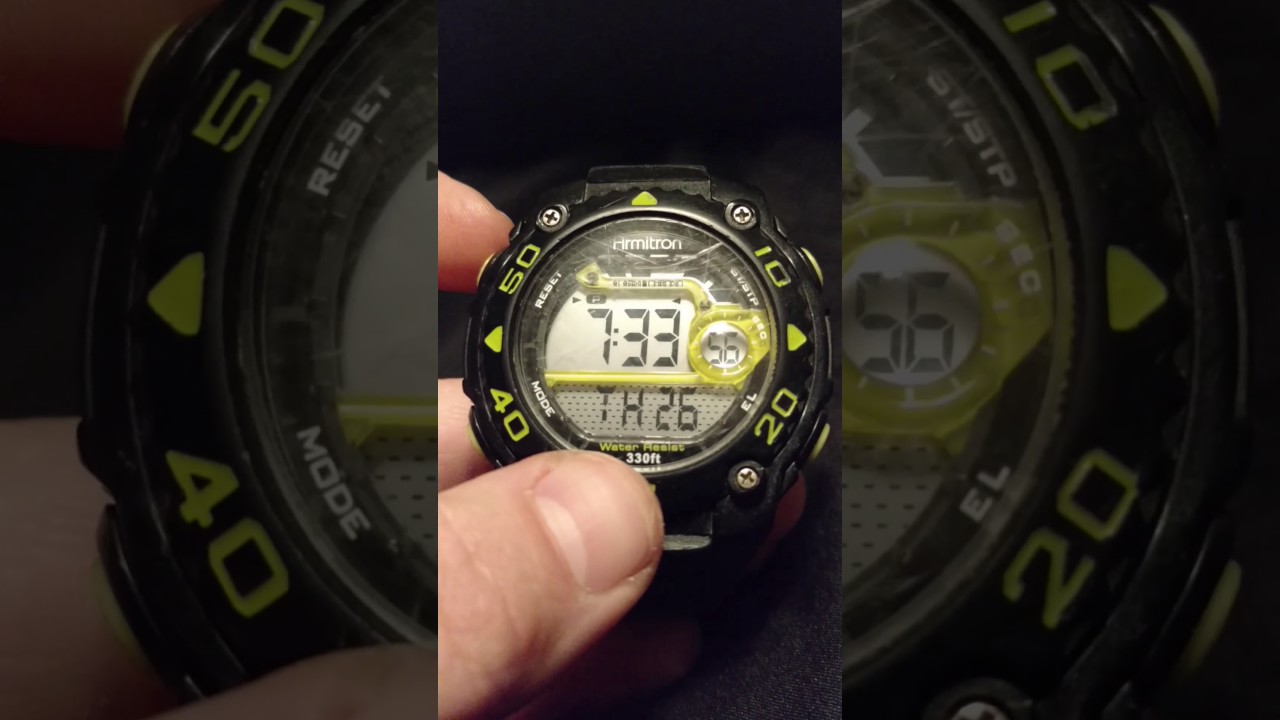 armitron pro sport watch change from military time