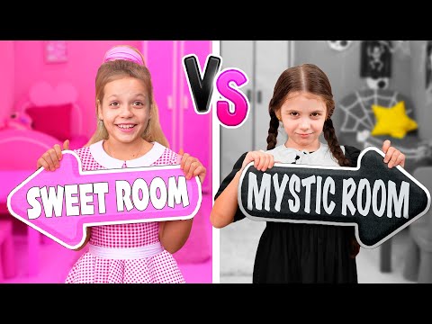 Видео: Eva and Wednesday Pink vs Black Hotel Challenge