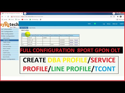 8 PORT GPON OLT FULL CONFIGURATION/CREATE DBA PROFILE,SERVICE PROFILE,LINE PROFILE WITH বাংলাভাষা |