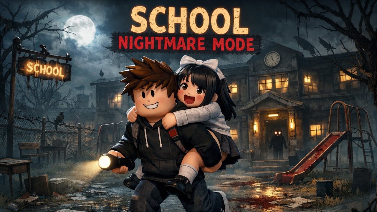 Niat Party 4 Orang Malah Sisa 2, The Really Ngegendong | Peta Peta School Nightmare - Roblox