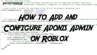 How To Add And Configure Adonis Admin On Roblox Youtube - roblox admin list commands