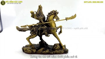 Tượng Quan Công Cưỡi Ngựa Bằng Đồng Màu Giả Cổ - Tượng Đồng Phong Thuỷ Cao Cấp