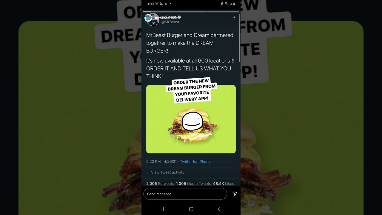 MrBeast And Dream Partner To Make The Dream Burger