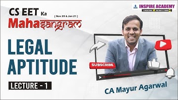 CSEET| Legal Aptitude| :ecture 1 | CA Mayur Agarwal