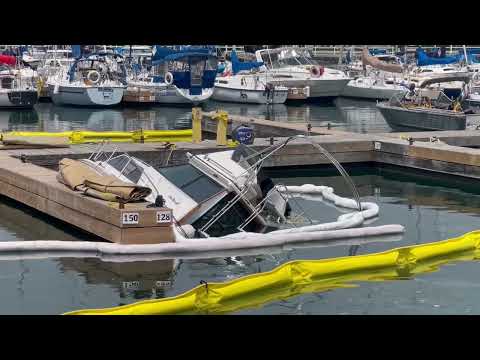 Boat Sinks Cobourg Harbour June 16, 2022