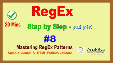 RegEx Email Validation, Find/Match HTML Entities - in Tamil