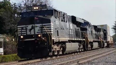 [NS]7674 GE ES40DC 9555 D9-40CW 2602 EMD SD70M Leads NS 218 Through T-Ville & Long Train Pulling H