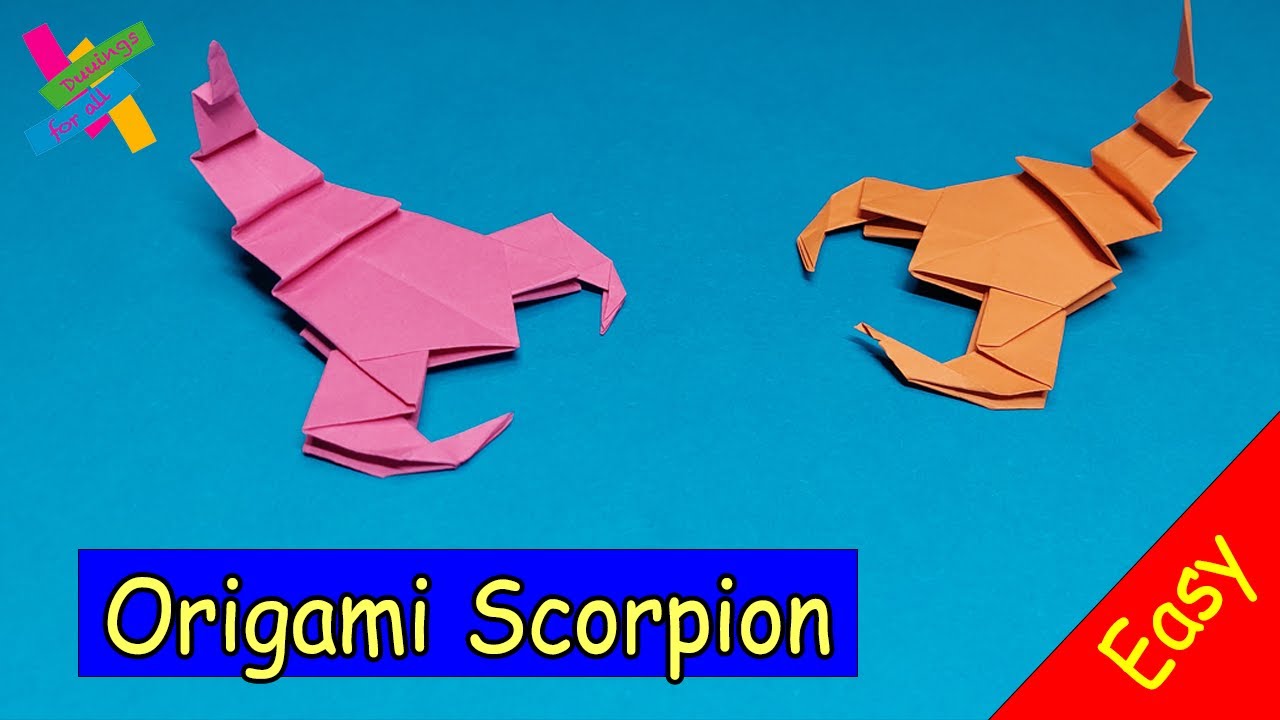 Origami SCORPION DIY Easy How to make paper scorpion easy Fold tutorial YouTube