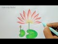 How to draw water lilly step by step for kids easy  water lilly drawing very easy 