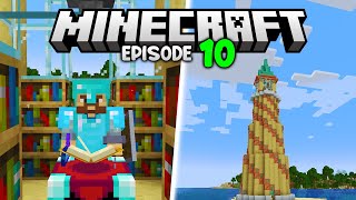 I built an enchanting LIGHTHOUSE in Minecraft! | Let's Play Minecraft Survival Ep.10