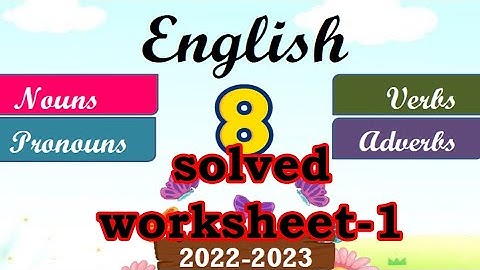 New English Workbook Class 8 |Worksheet 1| 2022-23