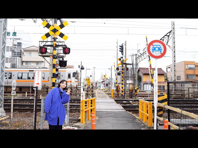 線路幅が３種類ある踏切 桑名